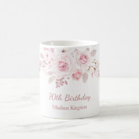 Gentle Blush Pink Floral 70th Birthday Party Gift 