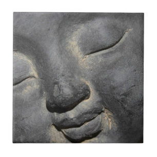 Gentle Buddha Face Stone Sculpture Tile