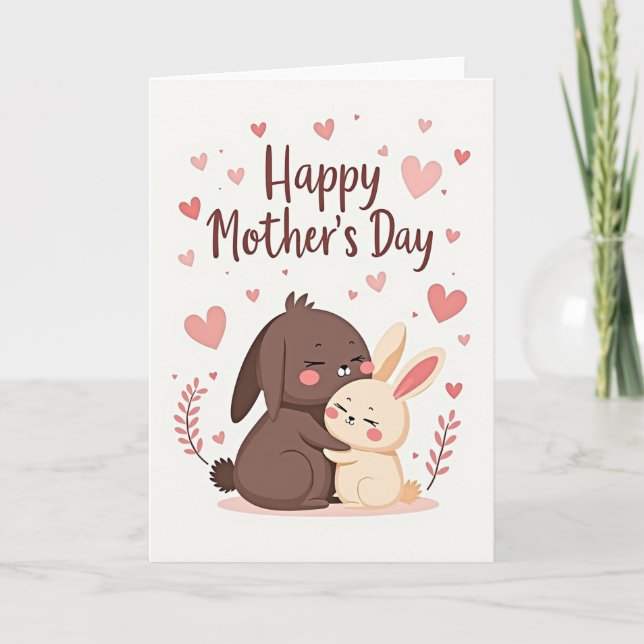 Gentle Bunny Mothers Day Card (Front)