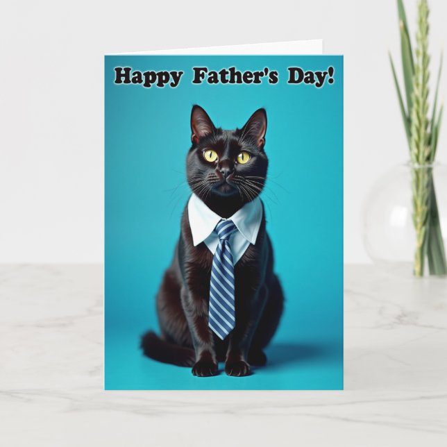 Gentle Cat Fathers Day Card (Front)