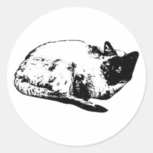 Gentle catnap, winter edition classic round sticker