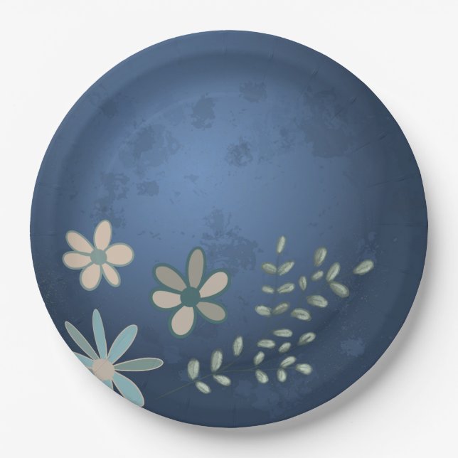  gentle cute flowers with a branch paper plates (Front)