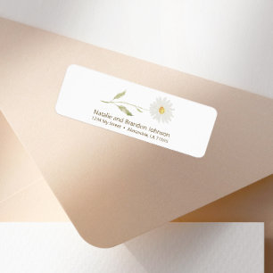 Gentle Daisy Petals Floral Baby Shower Address Return Address Label