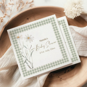 Gentle Daisy Petals Floral Baby Shower Napkin