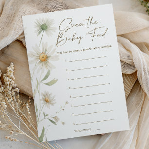 Gentle Daisy Petals Guess Baby Food Shower Game Poster