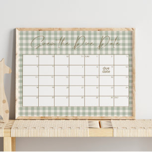 Gentle Daisy Petals Guess Due Date Baby Shower Poster