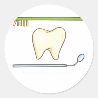 Gentle Dental- tooth mirror brush Classic Round Sticker