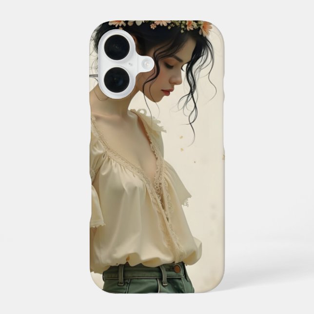 Gentle Elegance in a Butterfly Dance iPhone 16 Case (Back)