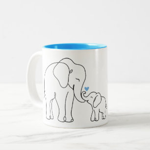 Gentle Elephant Embrace Two-Tone Coffee Mug