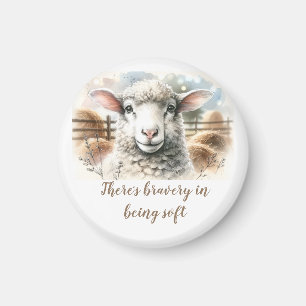 Gentle Ewe: Soft Wool Sheep Magnet