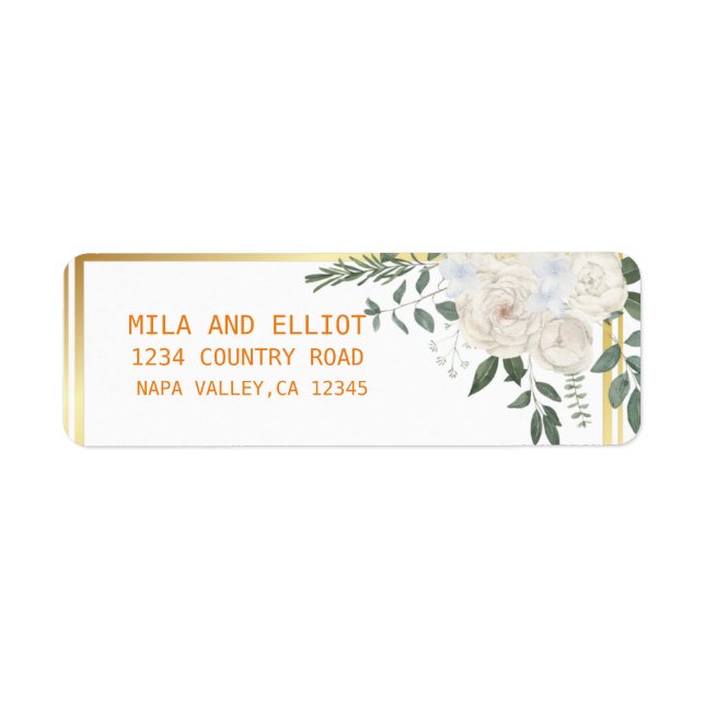 Gentle floral return address label (Front)