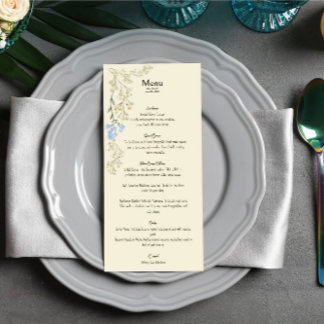 Gentle Floral Wedding Menu Card