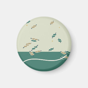 Gentle forest magic with leaves and stars magnet