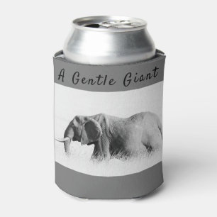 Gentle Giant Elephant high key photo with text Can Cooler