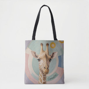 Gentle Giant: Pastel Giraffe Tote Bag