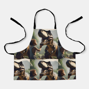 Gentle Giant: The Friendly T-Rex Who Loves a Pat Apron