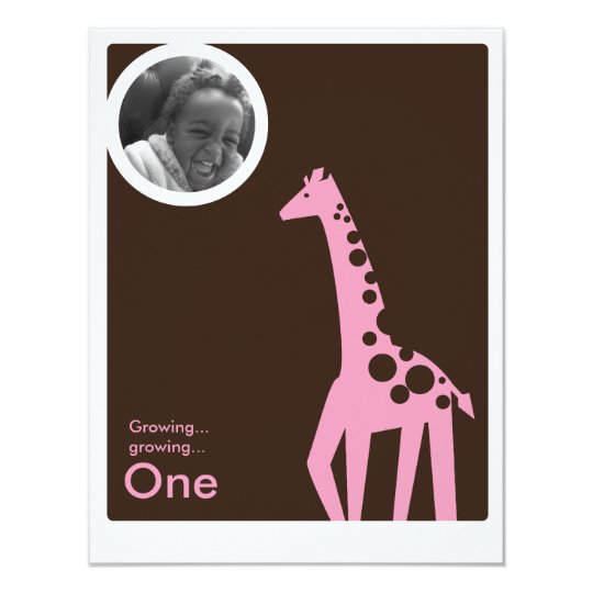 Gentle Giraffe Brown & Light Pink Card