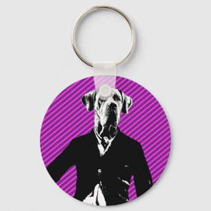 Gentle Great Dane Key Ring