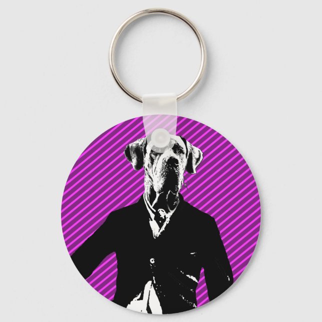 Gentle Great Dane Key Ring (Front)