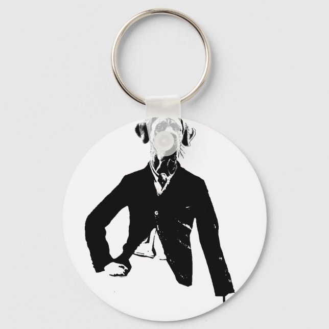 Gentle Great Dane Key Ring (Front)