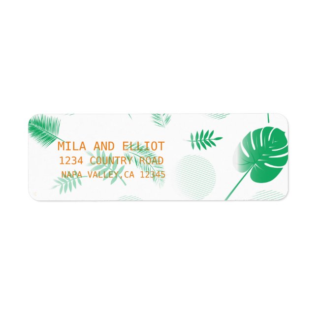 Gentle green leaves return address label (Front)