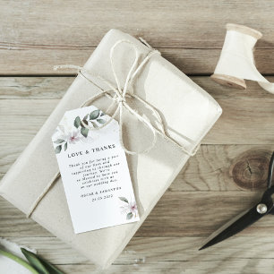 Gentle Greenery Watercolor Leaf & Flower Gold Gift Tags