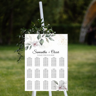  Gentle Greenery Watercolor Leaf & Flower   Gold Poster