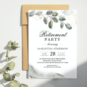  Gentle Greenery Watercolor Leaf   Gold Dust  Invitation
