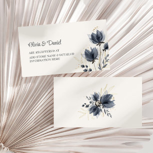 Gentle Grey Flowers Registry Insert Card