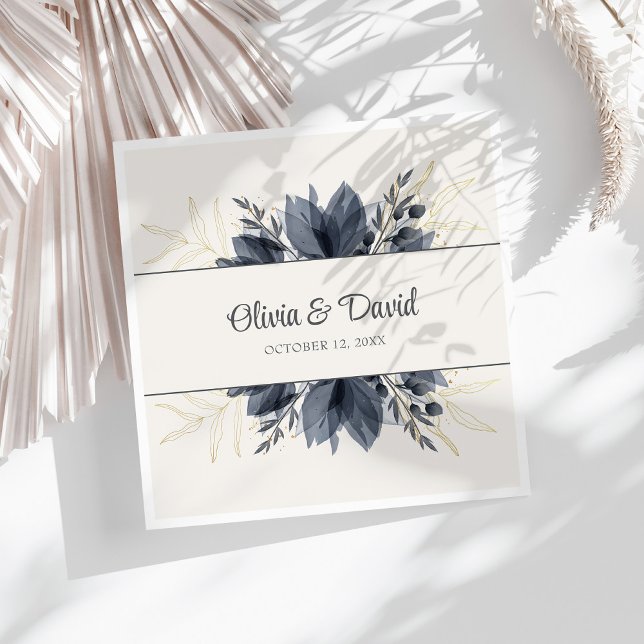 Gentle Grey Flowers Wedding Napkins (Gentle Gray Flowers Wedding Napkins on a sunny white table.)