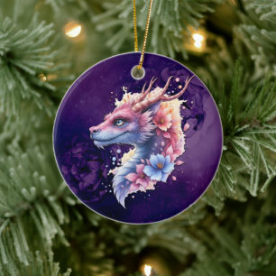 Gentle Guardian Dragon. Ceramic Ornament