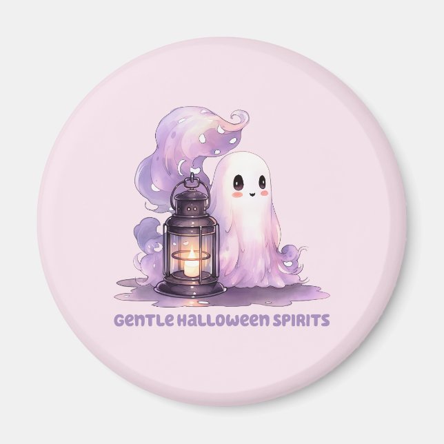 Gentle Halloween Spirits - Pastel Ghost Magnet (Front)