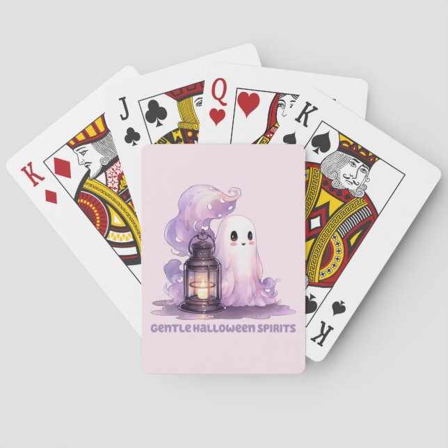 Gentle Halloween Spirits - Pastel Ghost Playing Cards (Back)