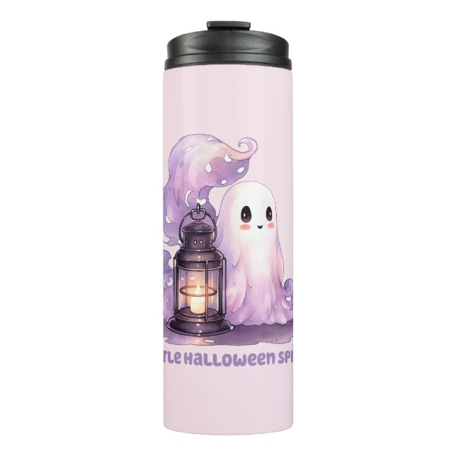 Gentle Halloween Spirits - Pastel Ghost Thermal Tumbler (Front)