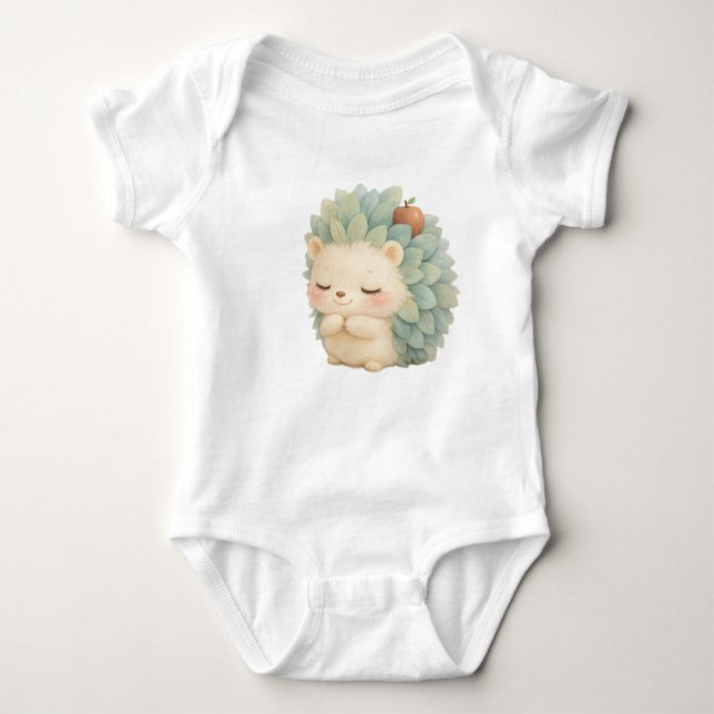 Gentle Hedgehog – Soft Watercolor Kawaii Toddler I Baby Bodysuit (Front)