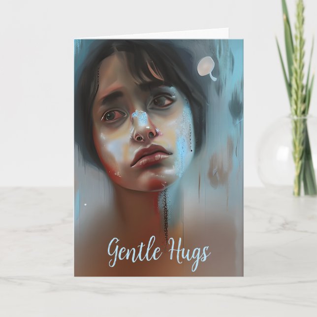Gentle Hugs | Sad Face, Support for a Friend Card (Front)