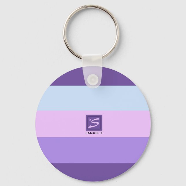 Gentle Lavender Dreams Colour Palette Monogram Key Ring (Front)