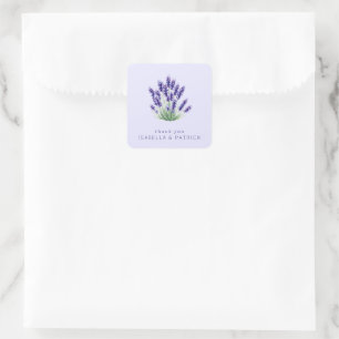 Gentle Lavender Watercolor Bouquet Square Sticker