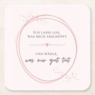 Gentle Letting Go Affirmation Square Paper Coaster