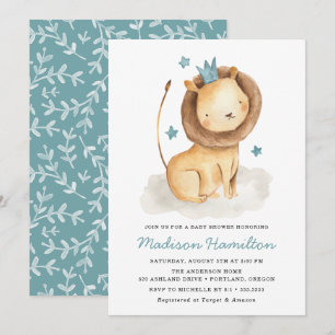 Gentle Lion   Baby Shower Invitation