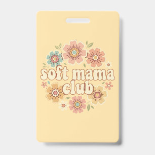 Gentle Mama Coquette Gold Bow Floral Design ID Badge