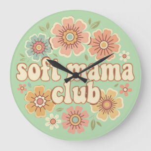 Gentle Mama Coquette Gold Bow Floral Design Large Clock