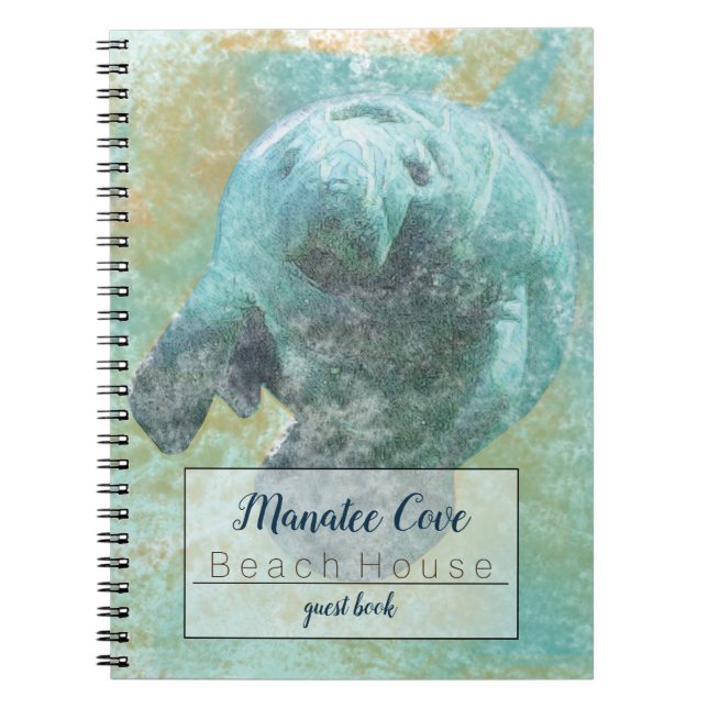 Gentle Manatee In Water Coastal Artwork Notebook (Front)
