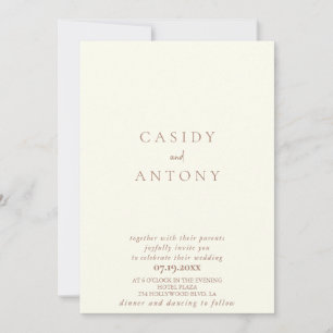 Gentle minimalist ivory neutral all in one invitation