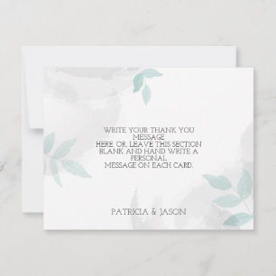 Gentle mint and gray Wedding Thank You Card