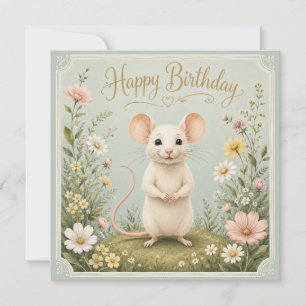 Gentle Mouse Garden Birthday Card