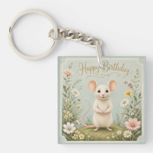 Gentle Mouse Garden Birthday Key Ring