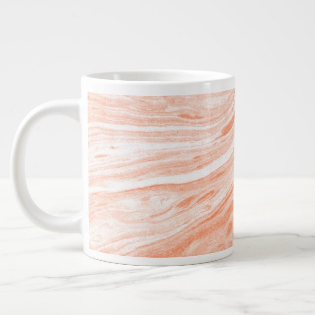 Gentle Orange Marble Stone Large Coffee Mug (Left)