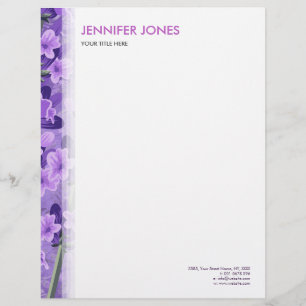 Gentle Pastel Lavender Pattern Letterhead