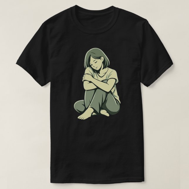 Gentle Pause – Quiet Emotional Healing T-Shirt (Design Front)